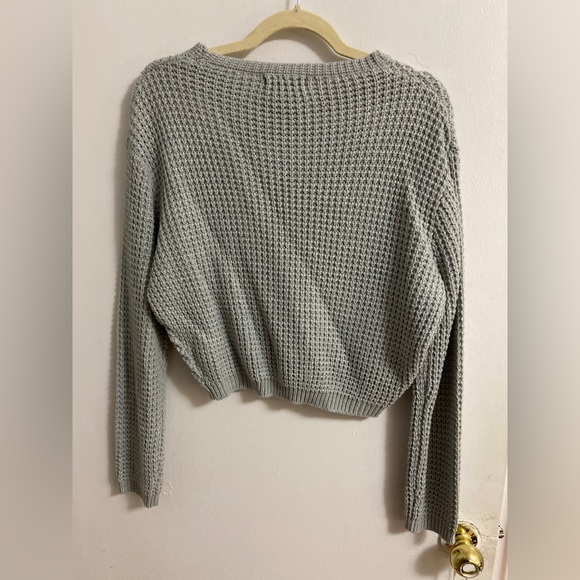Cropped Grey Sweater - size large - Picture 3 of 4